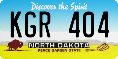 ND license plate KGR404