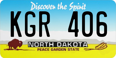 ND license plate KGR406