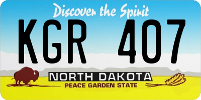 ND license plate KGR407
