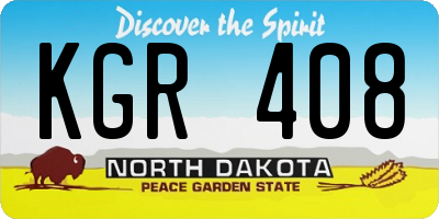 ND license plate KGR408