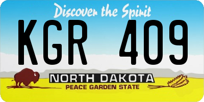 ND license plate KGR409