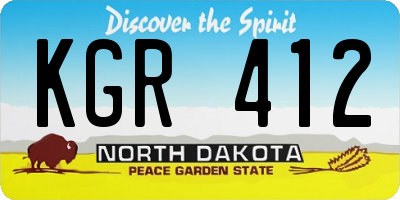 ND license plate KGR412