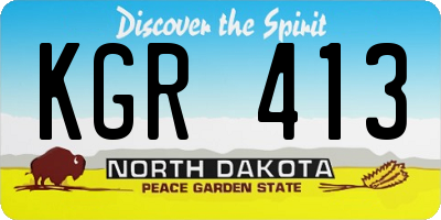 ND license plate KGR413