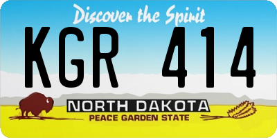 ND license plate KGR414