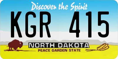 ND license plate KGR415