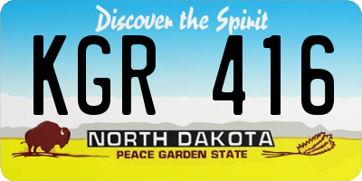 ND license plate KGR416