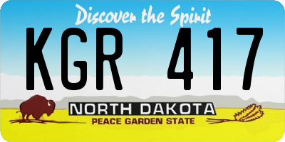 ND license plate KGR417