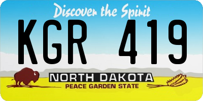 ND license plate KGR419