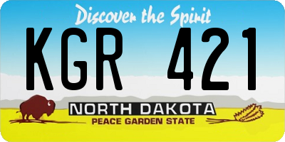 ND license plate KGR421