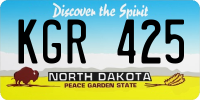ND license plate KGR425