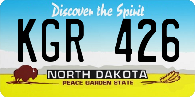 ND license plate KGR426