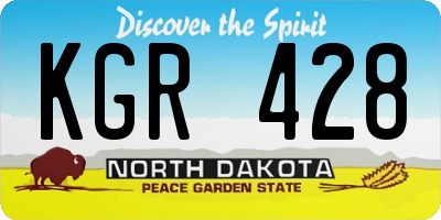 ND license plate KGR428
