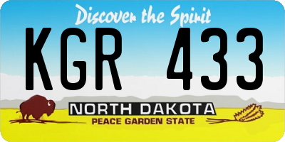 ND license plate KGR433