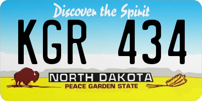 ND license plate KGR434