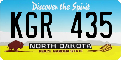 ND license plate KGR435