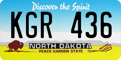 ND license plate KGR436