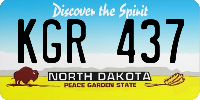 ND license plate KGR437