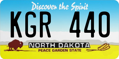 ND license plate KGR440