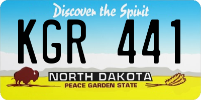 ND license plate KGR441