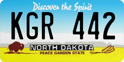 ND license plate KGR442