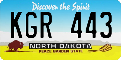 ND license plate KGR443