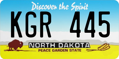 ND license plate KGR445