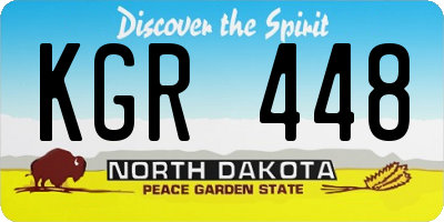 ND license plate KGR448