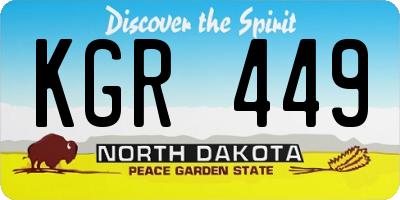 ND license plate KGR449