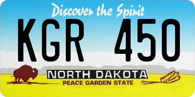 ND license plate KGR450