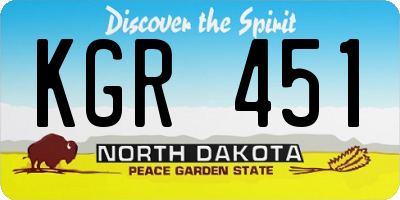 ND license plate KGR451