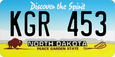 ND license plate KGR453