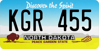 ND license plate KGR455