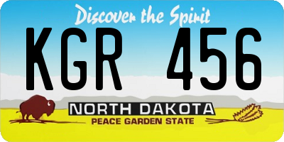 ND license plate KGR456
