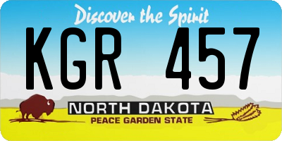 ND license plate KGR457