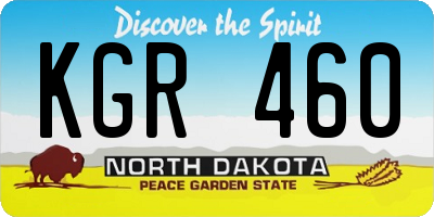 ND license plate KGR460
