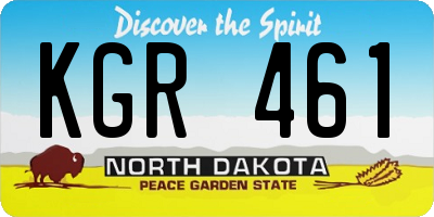 ND license plate KGR461