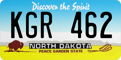 ND license plate KGR462