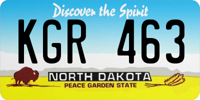 ND license plate KGR463