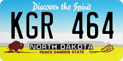 ND license plate KGR464