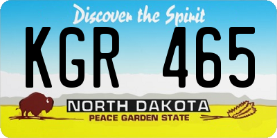 ND license plate KGR465