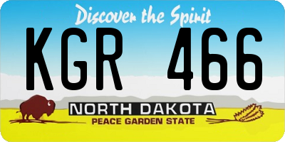 ND license plate KGR466