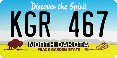 ND license plate KGR467