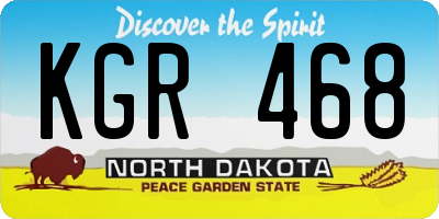 ND license plate KGR468