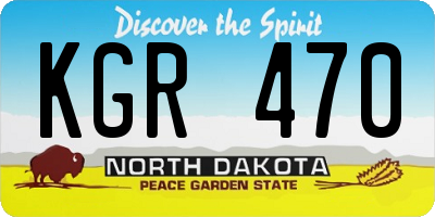 ND license plate KGR470