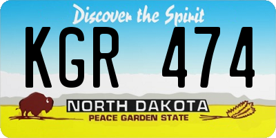 ND license plate KGR474
