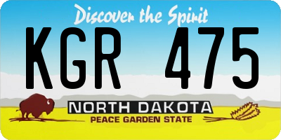 ND license plate KGR475