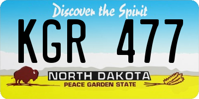 ND license plate KGR477