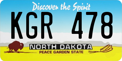 ND license plate KGR478