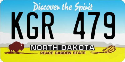 ND license plate KGR479