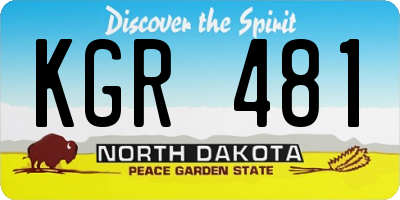 ND license plate KGR481
